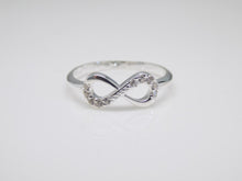 Load image into Gallery viewer, Sterling Silver Plain &amp; CZ Infinity Ring SKU 0136028
