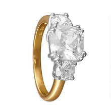 Load image into Gallery viewer, Sterling Silver Gold Finish 3 CZ Ring SKU 0136032
