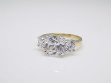 Load image into Gallery viewer, Sterling Silver Gold Finish 3 CZ Ring SKU 0136032

