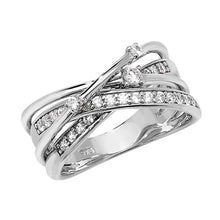 Load image into Gallery viewer, Sterling Silver 4 Strand Multi CZ Band Ring SKU 0136047
