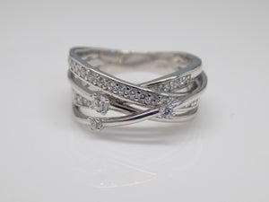 Sterling Silver 4 Strand Multi CZ Band Ring SKU 0136047