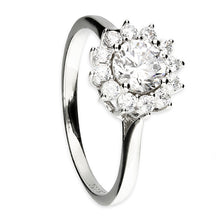 Load image into Gallery viewer, Sterling Silver CZ Flower Cluster Ring SKU 0136077
