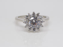 Load image into Gallery viewer, Sterling Silver CZ Flower Cluster Ring SKU 0136077
