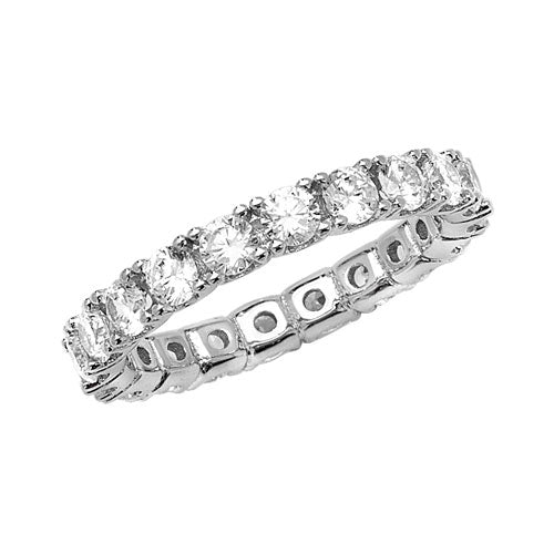 Sterling Silver Claw Set CZ Full Eternity Style Ring SKU 0136089