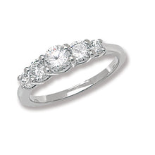 Load image into Gallery viewer, Sterling Silver 5 CZ Ring SKU 0136095
