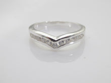 Load image into Gallery viewer, Sterling Silver Channel Set CZ Wishbone Eternity Style Ring SKU 0136097
