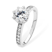 Load image into Gallery viewer, Sterling Silver CZ on CZ Shoulders Ring SKU 0136104
