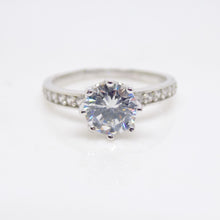 Load image into Gallery viewer, Sterling Silver CZ on CZ Shoulders Ring SKU 0136104
