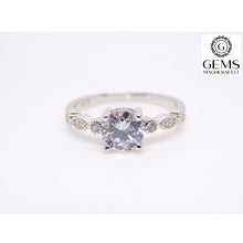 Load image into Gallery viewer, Sterling Silver Fancy Round CZ Ring SKU 0136114

