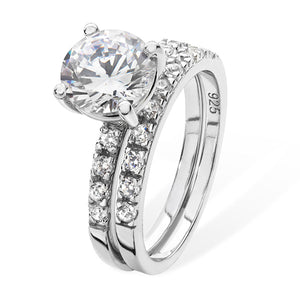 Sterling Silver CZ Twin Set Rings SKU 0136116