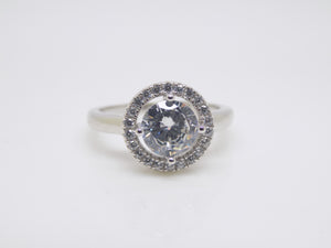 Sterling Silver Halo CZ Ring SKU 0136121