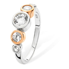 Load image into Gallery viewer, Sterling Silver Rubover CZ 2 Tone Rose/Silver Ring SKU 0136135
