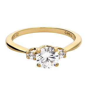 Sterling Silver Gold Finish 3 CZ Rings SKU 0136139