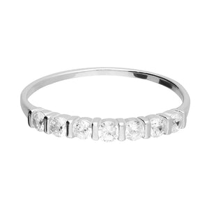 Sterling Silver 7 CZ Bar Set Eternity Style Ring SKU 0136150