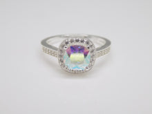 Load image into Gallery viewer, Sterling Silver Shimmer CZ Halo Ring SKU 0136228
