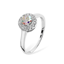 Load image into Gallery viewer, Sterling Silver Fancy Round CZ &amp; CZ Halo Ring SKU 0136229
