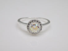 Load image into Gallery viewer, Sterling Silver Fancy Round CZ &amp; CZ Halo Ring SKU 0136229
