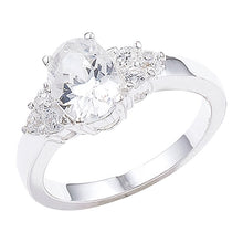 Load image into Gallery viewer, Sterling Silver Oval CZ Cluster Ring SKU 0136300
