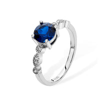 Load image into Gallery viewer, Sterling Silver Blue CZ Fancy Ring SKU 0137008

