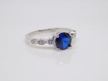 Load image into Gallery viewer, Sterling Silver Blue CZ Fancy Ring SKU 0137008
