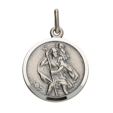 Load image into Gallery viewer, Sterling Silver Oxidised Round St.Christopher SKU 0143003

