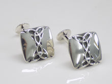 Load image into Gallery viewer, Sterling Silver Celtic Design Square Cufflinks SKU 0234005
