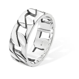 Gents Sterling Silver Chain Link Band Ring SKU 0235012