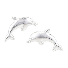 Load image into Gallery viewer, Sterling Silver Plain Dolphin Stud Earrings SKU 0306011
