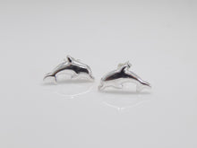 Load image into Gallery viewer, Sterling Silver Plain Dolphin Stud Earrings SKU 0306011
