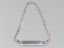 Load image into Gallery viewer, Sterling Silver Identity Bar With Cut Out Heart Bracelet SKU 0333004
