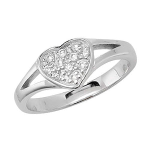 Sterling Silver CZ Heart Ring SKU 0335003