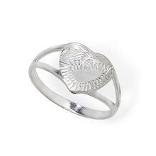 Load image into Gallery viewer, Sterling Silver Engraved Heart Signet Ring SKU 0335005

