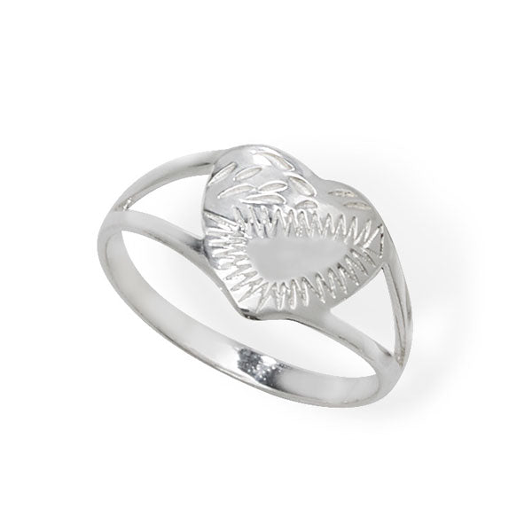 Sterling Silver Engraved Heart Signet Ring SKU 0335005