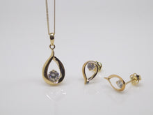 Load image into Gallery viewer, 9ct Yellow Gold Oval CZ Pendant &amp; Earrings SET SKU 0601007
