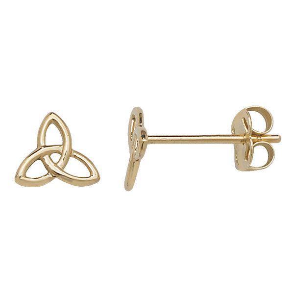 9ct Yellow Gold Trinity Knot Stud Earrings SKU 1506001