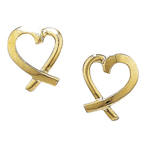9ct Yellow Gold Open Heart Stud Earrings SKU 1506006