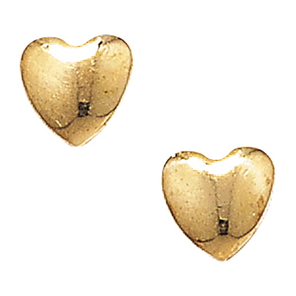 9ct Yellow Gold Plain Heart Stud Earrings SKU 1506008