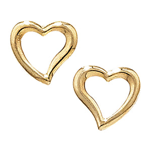 9ct Yellow Gold Plain Open Heart Stud Earrings SKU 1506015