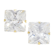 Load image into Gallery viewer, 9ct Yellow Gold Square CZ Stud Earrings SKU 1507008
