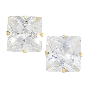 9ct Yellow Gold Square CZ Stud Earrings SKU 1507008