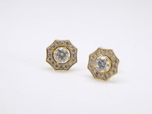 Load image into Gallery viewer, 9ct Yellow Gold Hexagon Shaped CZ Stud Earrings SKU 1507071
