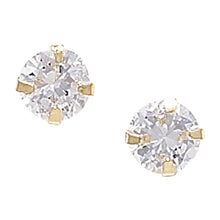 Load image into Gallery viewer, 9ct Yellow Gold Claw Set Round CZ Stud Earrings SKU 1507090
