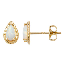 Load image into Gallery viewer, 9ct Yellow Gold Pear Shape Opal Stud Earrings SKU 1507152
