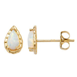 9ct Yellow Gold Pear Shape Opal Stud Earrings SKU 1507152