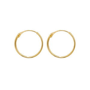 9ct Yellow Gold 12mm Hoop Earrings SKU 1510001