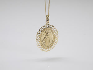 9ct Gold Miraculous Medal, Filigree Edging SKU 1511001