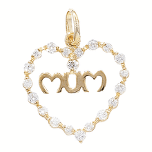 Load image into Gallery viewer, 9ct Yellow Gold CZ Heart Mum Pendant SKU 1512003
