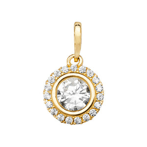 9ct Yellow Gold CZ Halo Pendant SKU 1512007