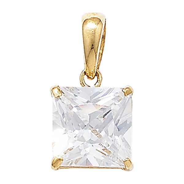 9ct Yellow Gold Square CZ Pendant SKU 1512011