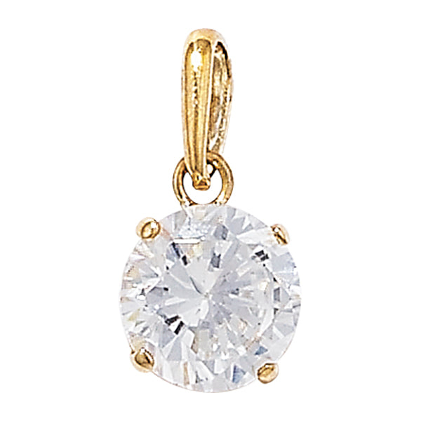 9ct Yellow Gold 6mm Round CZ Pendant SKU 1512019